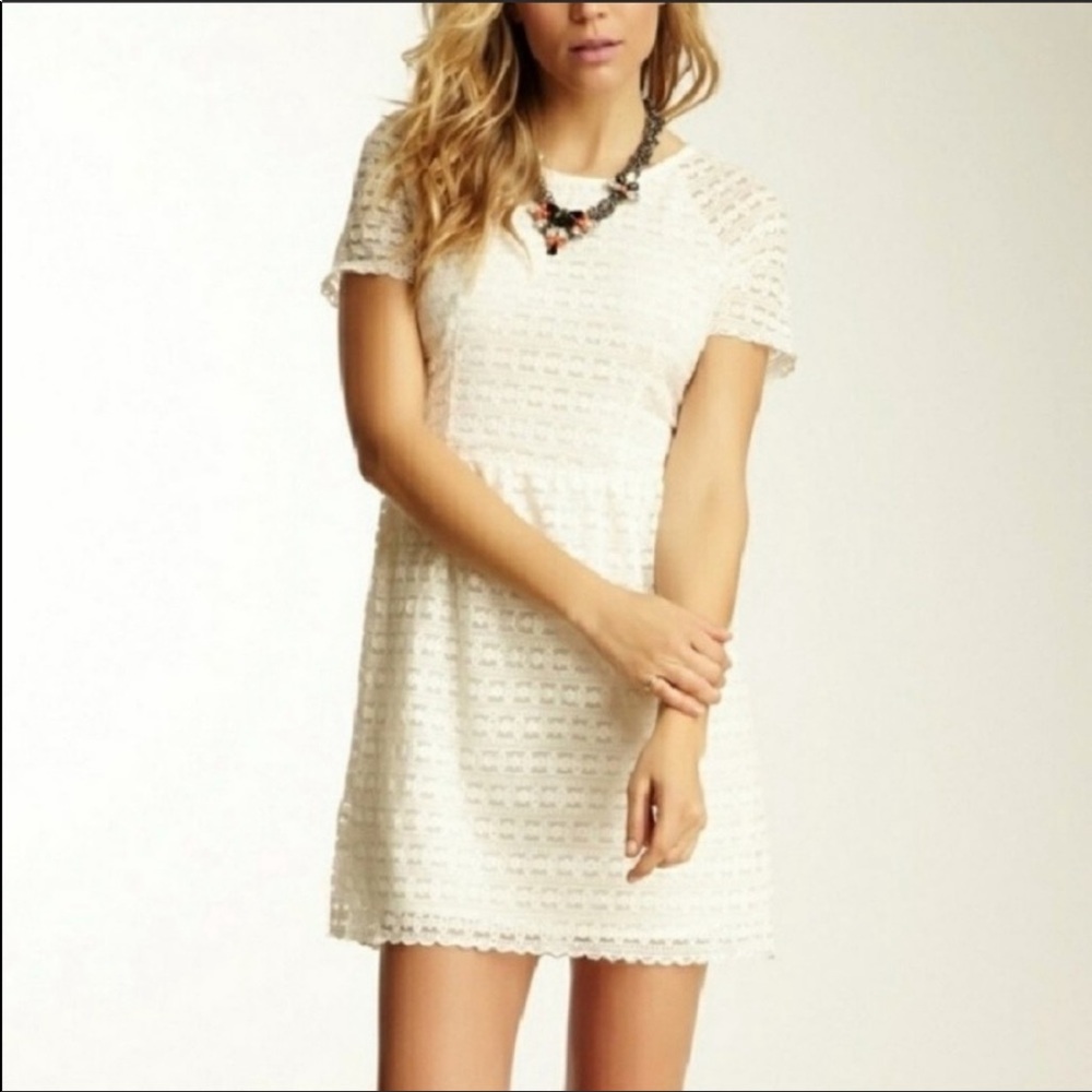 Free People Candy Woven-Lace Short-Sleeve Dress